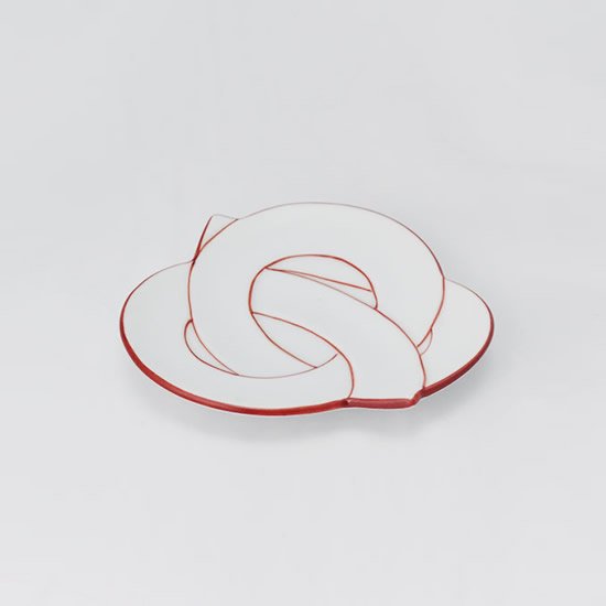 Arita Taseigama Knot Small Plate Red
