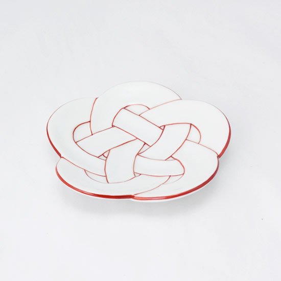 Arita Taseigama Ume Knot Small Plate Red