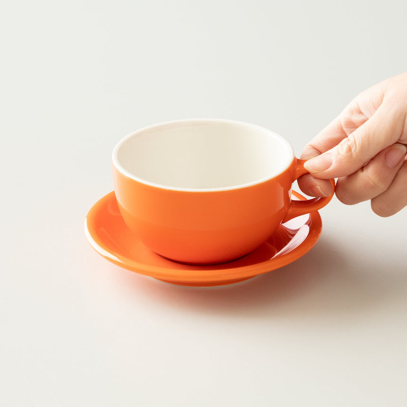 Origami Latte Cup and Saucer Orange 10oz