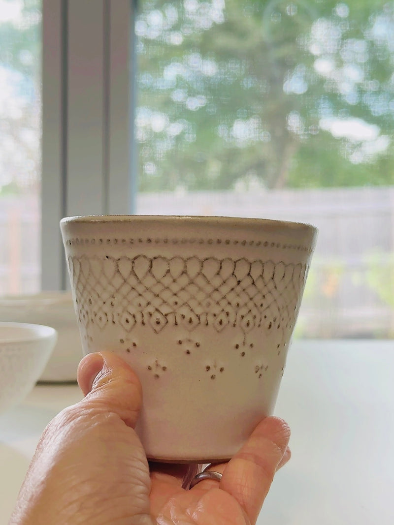 益子焼 Wakasama pottery French Lace cup