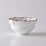 Korin Kiln Yoraku (red) multi-purpose bowl in the shape of a gorge