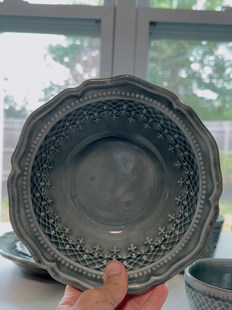 益子焼 Wakasama pottery French Lace bowl (small)