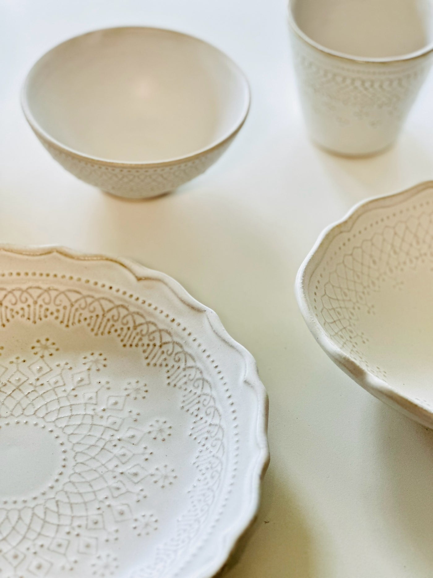 益子焼 Wakasama pottery French Lace plate (Large) – KONPOTO