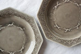 益子焼 Yoshizawa Pear Stone Gray Merry-Go-Round Octagonal Plate