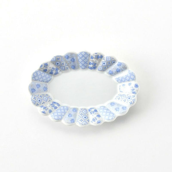 林九郎 Hasami Ware Hana Rikyu Oval Plate (Large)