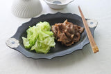 益子焼 Yoshizawa Charcoal Anemone Oval Plate