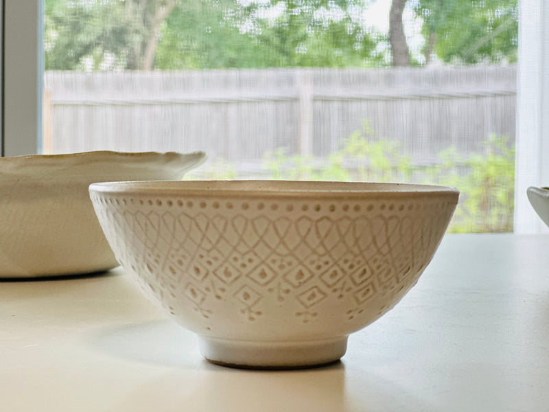 益子焼 Wakasama pottery French Lace Rice Bowl