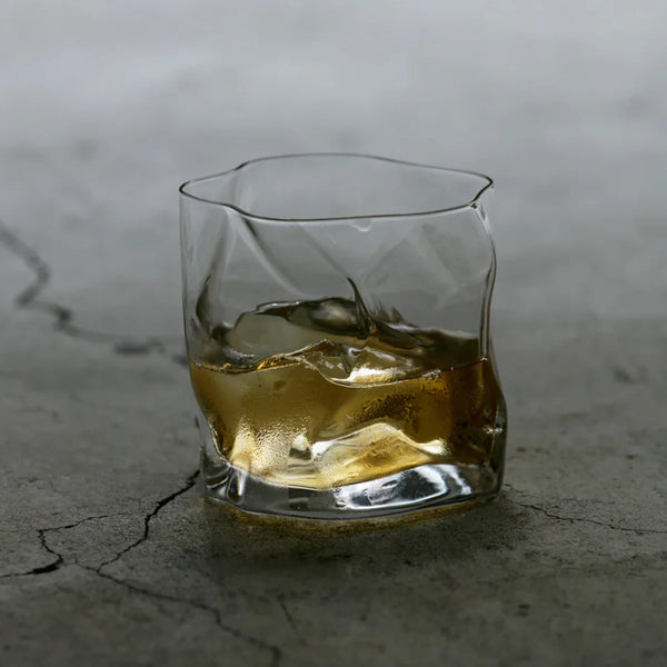 Japanese Crumple Old-fashion Crinkle Glass Tumbler