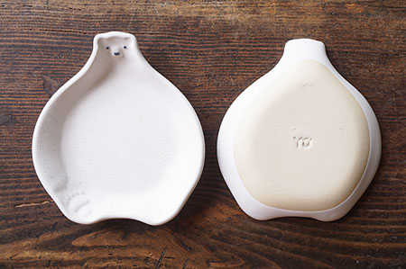 Yoshizawa kiln Polar bear plate small