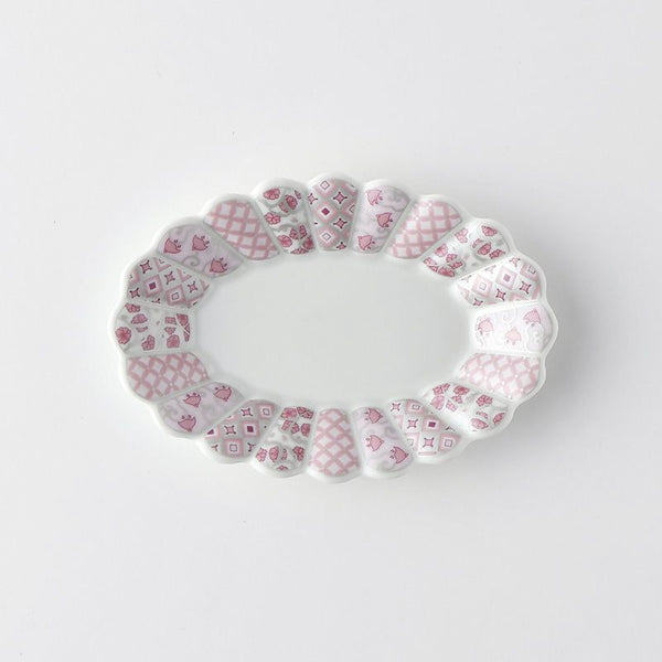 林九郎 Hasami Ware Hana Rikyu Oval Plate (Large)