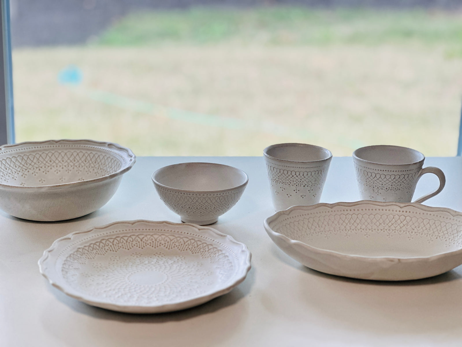 益子焼 Wakasama pottery French Lace plate (Large) – KONPOTO