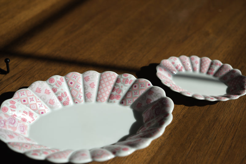林九郎 Hasami Ware Hana Rikyu Oval Plate (Large)