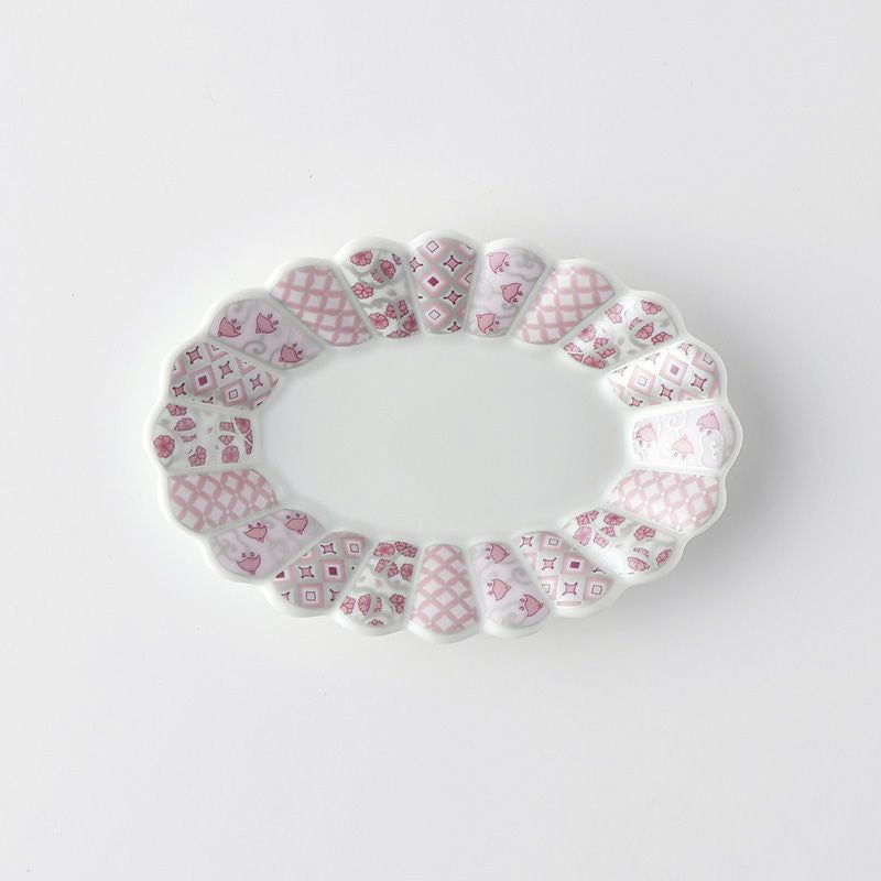 林九郎 Hasami Ware Hana Rikyu Oval Plate (small)