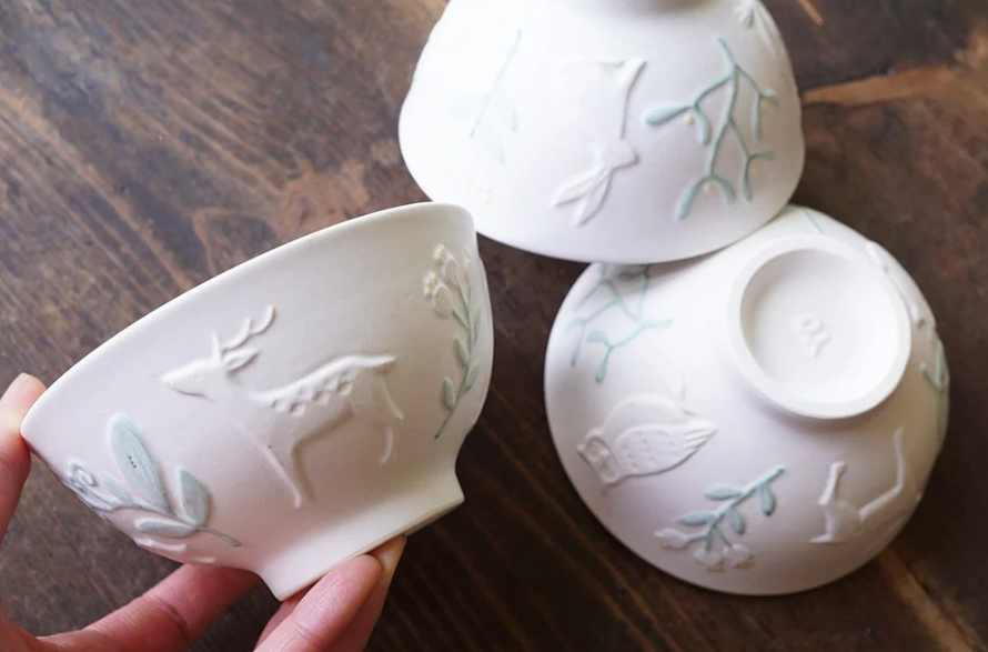 益子烧 Big Forest Rice Bowl Coloring - Thumbnail 2