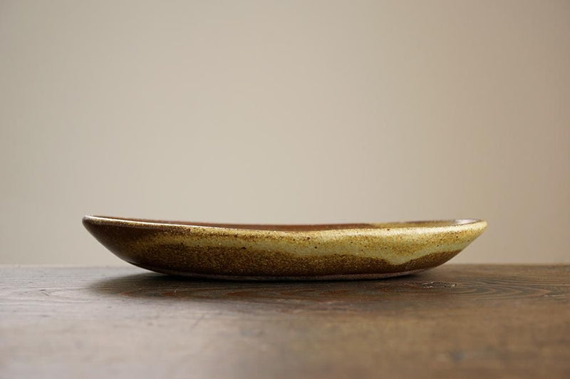 益子焼 Yoshizawa kiln French bread plate (Short)