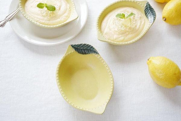 益子焼 Yoshizawa Lemon Bowl with Leaves