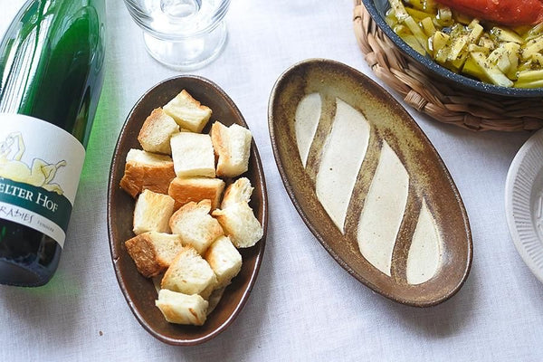 益子焼 Yoshizawa kiln French bread plate (Short)