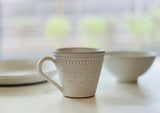 益子焼 Wakasama pottery French Lace cup with handle