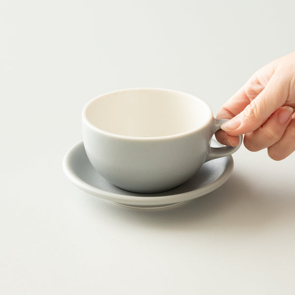 Origami Latte Cup and Saucer Matt gray 10oz