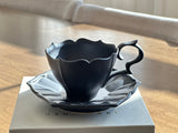 USUKIYAKI 臼杵烧 Tea Cup & Saucer (BLACK)