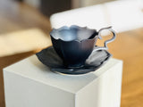 USUKIYAKI 臼杵烧 Tea Cup & Saucer (BLACK)