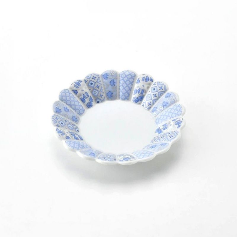 林九郎 Hasami Ware Hana Rikyu Round Plate (15 cm)