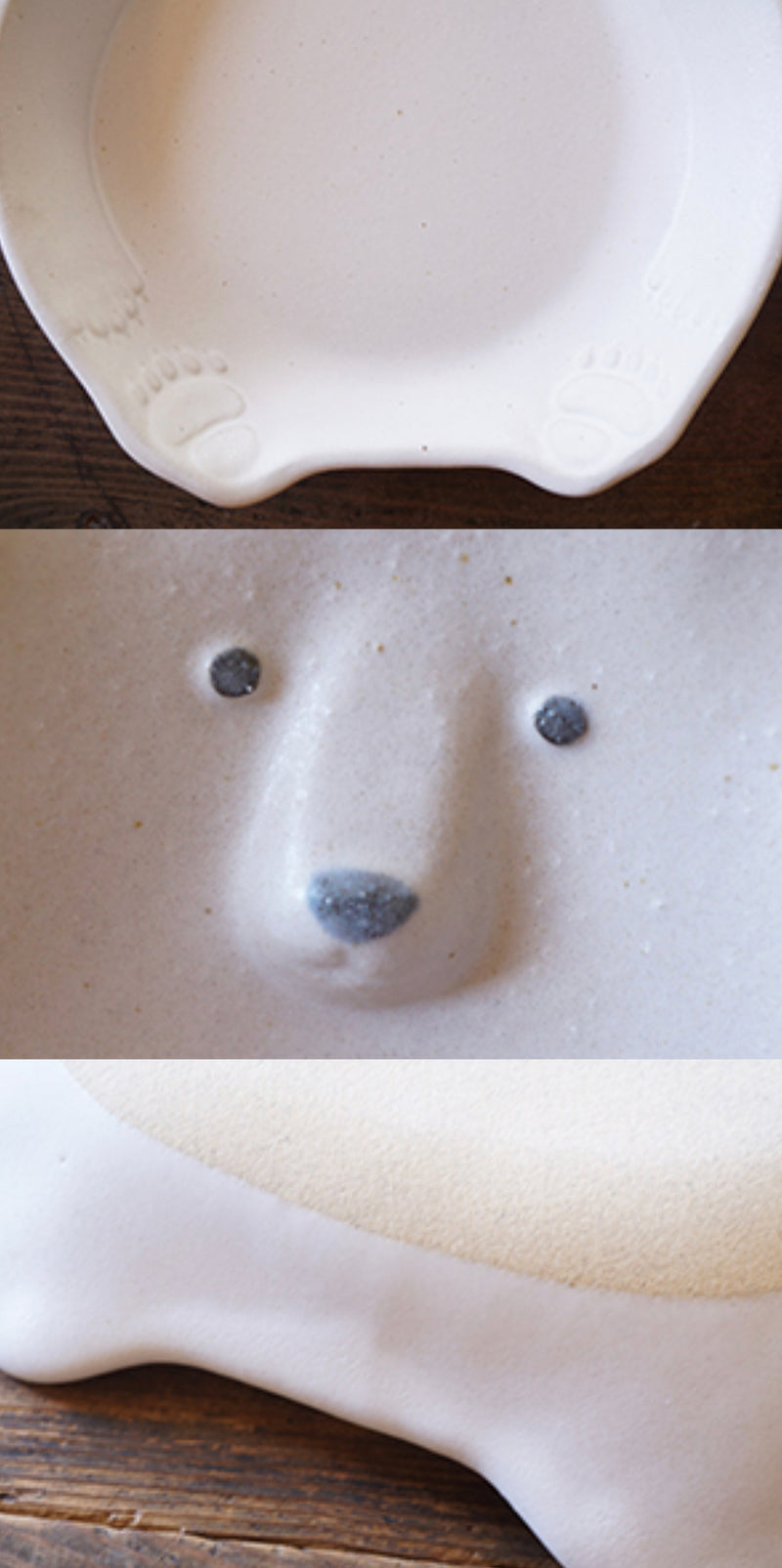 益子烧Yoshizawa kiln Polar bear plate Medium