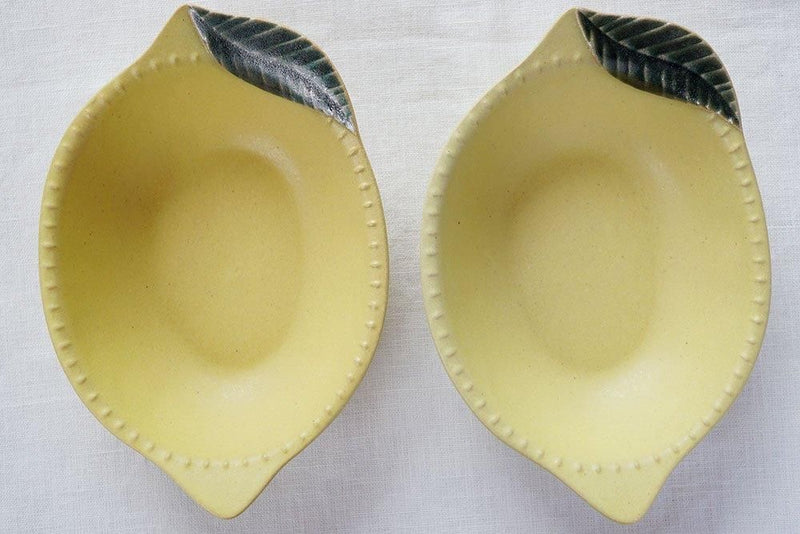 益子焼 Yoshizawa Lemon Bowl with Leaves