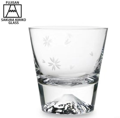 Edo Glass Sakura Mt. Fuji whit Glass Tumbler - 270 ml – KONPOTO