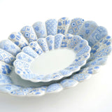 林九郎 Hasami Ware Hana Rikyu Oval Plate (small)
