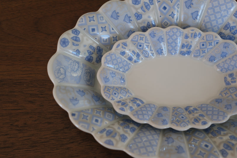 林九郎 Hasami Ware Hana Rikyu Oval Plate (Large)