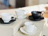 USUKIYAKI 臼杵烧 Tea Cup & Saucer (WHITE)