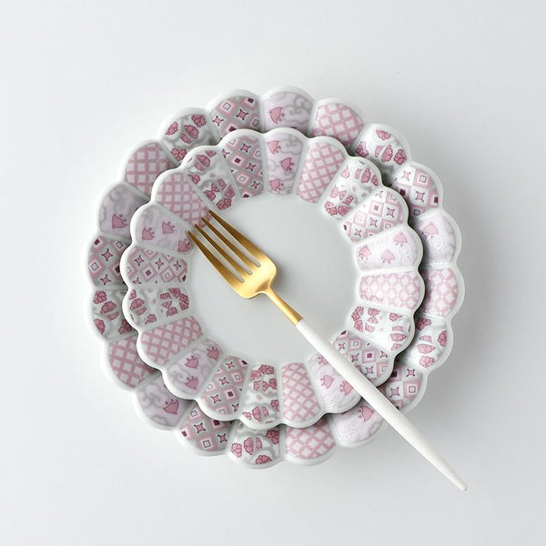 林九郎 Hasami Ware Hana Rikyu Round Plate (15 cm)