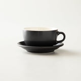 Origami Latte Cup and Saucer Matt Black 10oz