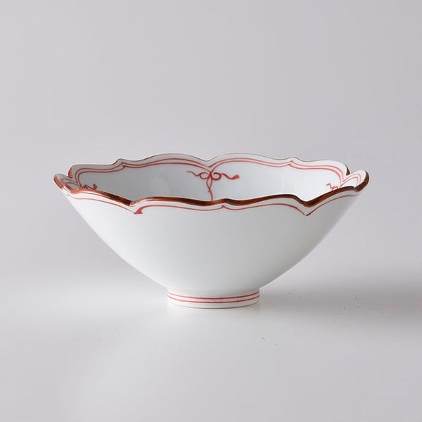 Korin Kiln  Kikyo Fuchihan Bowl (Red)