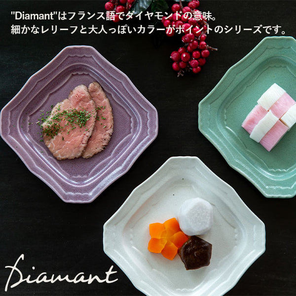 Mino ware plate Diamant