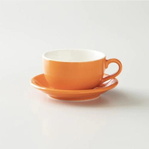 Origami Latte Cup and Saucer 8oz, Orange