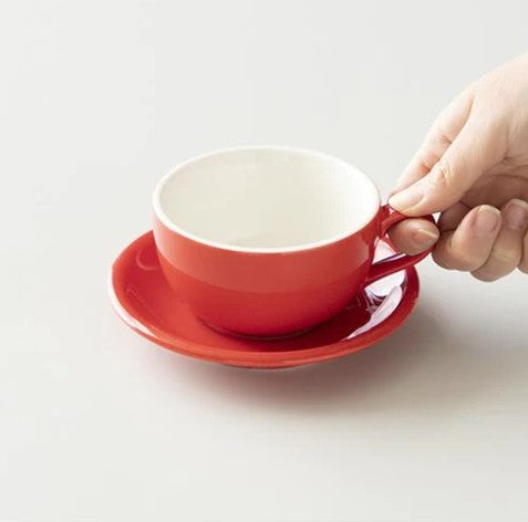 Origami Latte Cup and Saucer Red 8oz