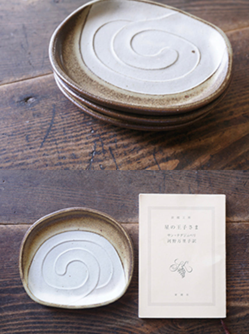 Yoshizawa kiln Roll cake small plate - Thumbnail 4