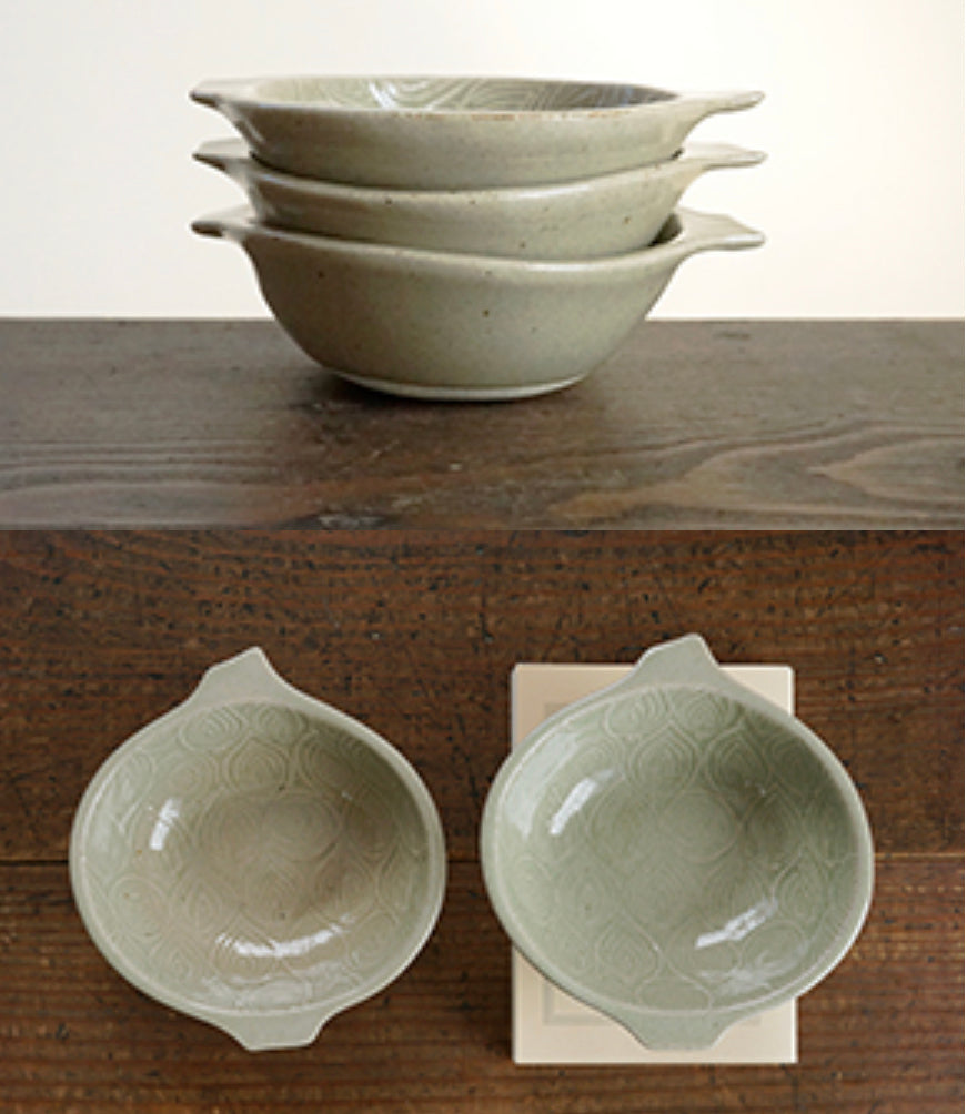 Yoshizawa kiln Pale Green Onion Bowl Small - Thumbnail 4