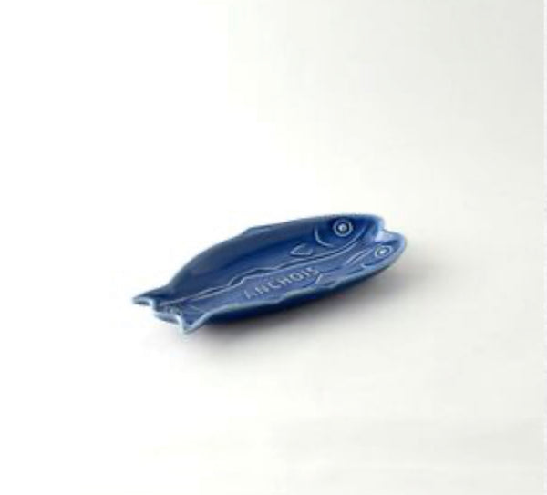 studio m' Fisherman's three sardines plate (Indigo)