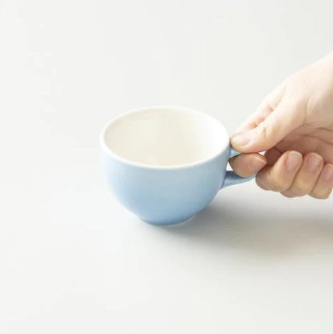 Origami Latte Cup and Saucer Matt Blue 6oz