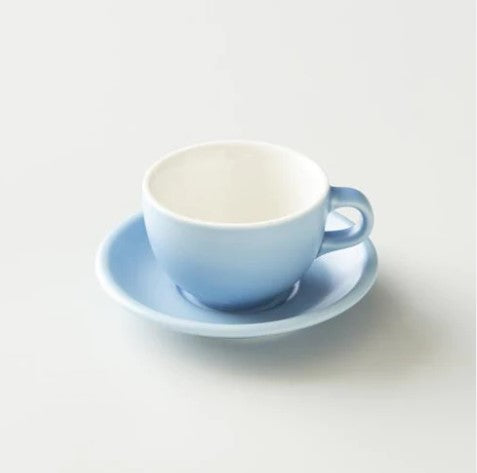 Origami Latte Cup and Saucer Matt Blue 6oz