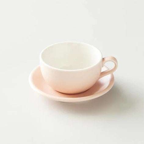 Origami Latte Cup and Saucer 8oz, Matt pink
