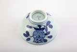 Shobido Kisen Kiln Old Sometsuke Flower and Bird Husband and Wife Bowls 古染 花鳥文飯碗