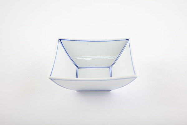 Korin Kiln Sometsuke Lined Square bowl 4.5” 染付間取【角小鉢】