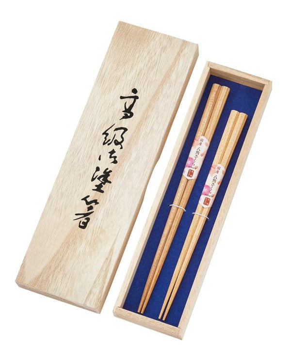 Japanese Cherry Tree Wood Octagonal Chopsticks Gift Set