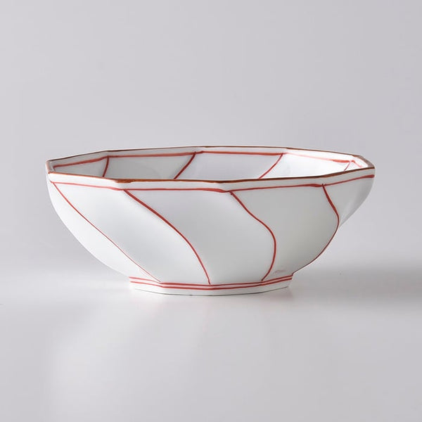 Korin Kiln Twisted Line Bowl ねじり線（赤）　ねじり型小鉢