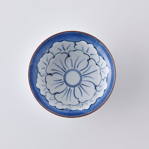 Korin Kiln Peony Pattern Small Bowl 芙蓉・えぼし型鉢（青）