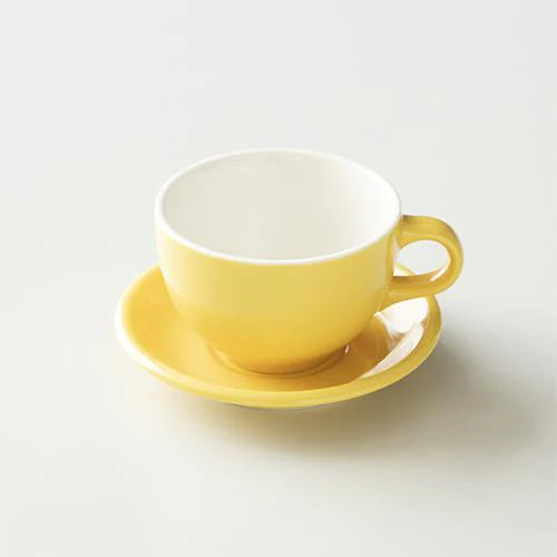 Origami Latte Cup and Saucer Yellow 10oz